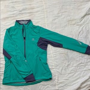Salomon Teal and Navy Blue Outdoor Jacket.